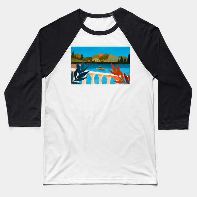 On the Lake Baseball T-Shirt by Artsforhumans